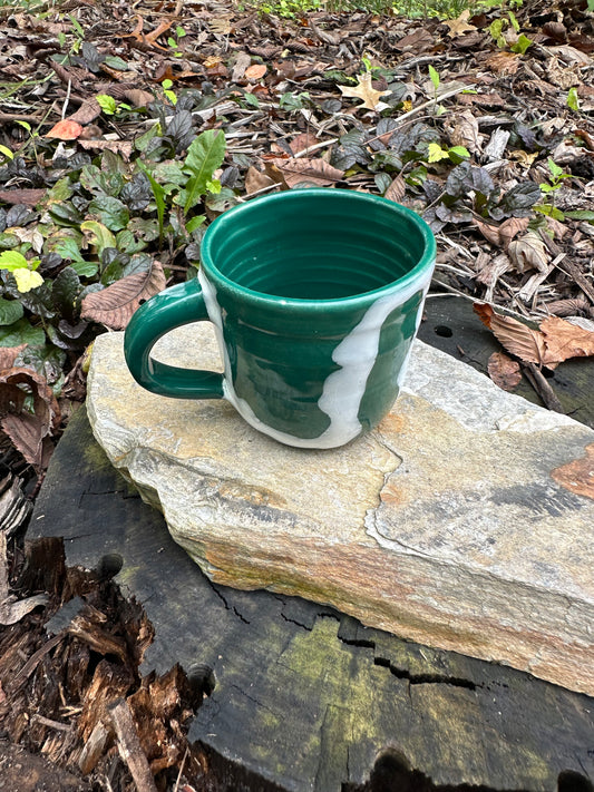 Green Espresso Mug w/ white drips