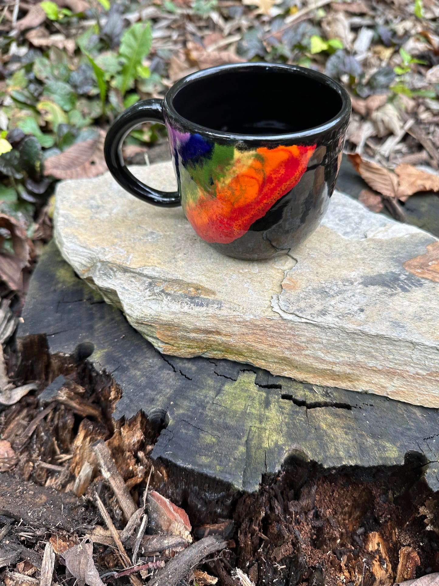 Black Rainbow Espresso Mug